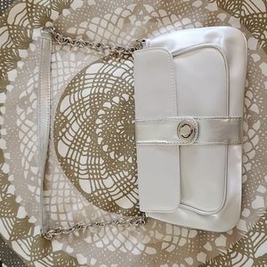 SATIN Silver Mini Evening Purse
